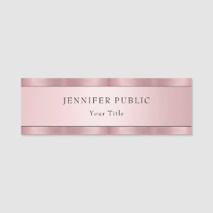 Moderne Elegant Roos Gold Trendy Sjabloon Naamplaatje