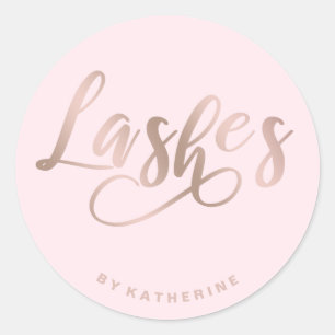 Moderne elegant roze en goudgordels voor rozen ronde sticker