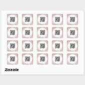 Moderne Elegant roze handpalmen aangepaste QR-code Vierkante Sticker (Vel)