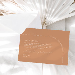 Moderne Elegant Rust Arch Bridesmaid-Kaart Kaart