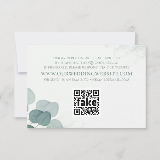 Moderne Elegant Rustic Eucalyptus Greenery RSVP (Voorkant)