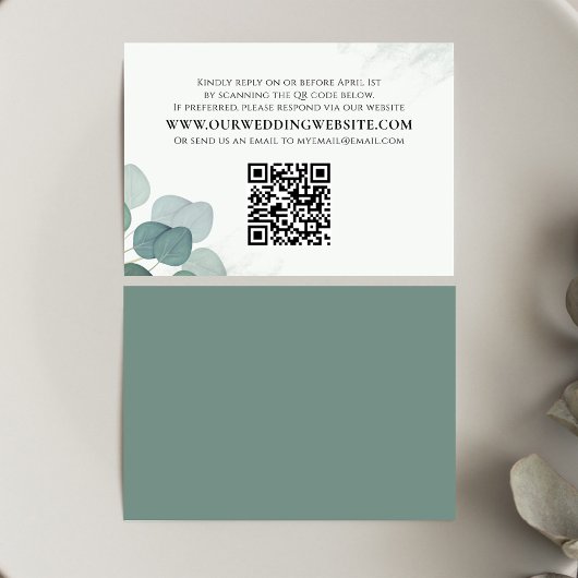 Moderne Elegant Rustic Eucalyptus Greenery RSVP