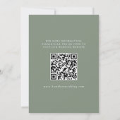 Moderne Elegant Sage Green QR Code Save The Date (Achterkant)