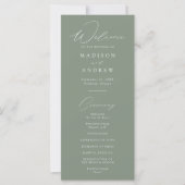 Moderne Elégant Sage Green Wedding Programme (Devant)