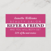 Moderne elegant scarlet paarse verwijzing visitekaartje (Voorkant)