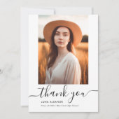 Moderne Elegant Script 2023 Afstuderen Foto Bedankkaart (Voorkant)