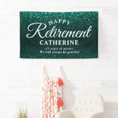 Moderne Elegant Script Blauwgroen Glitter Remoe Pa Spandoek (Insitu)
