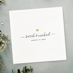 Moderne Elegant Script Calligraphy Wedding N Servet