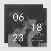 Moderne Elegant Script Couple Photo Save the Date (Voorkant / Achterkant)