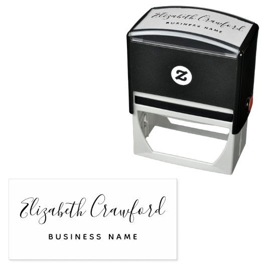 Moderne Elegant Script Custom Name and Business Zelfinktende Stempel (In situ)