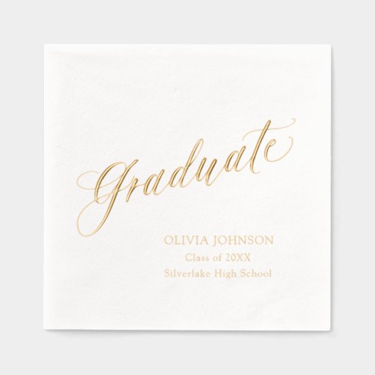 Moderne Élégant Script Diplômé Simple Graduation (Recto)