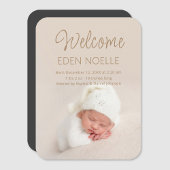 Moderne Elegant Script Geboorteaankondiging Foto Magneet