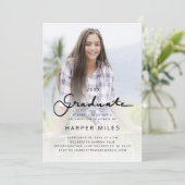Moderne, elegant script gradiënt afstuderen foto kaart (Staand voorkant)