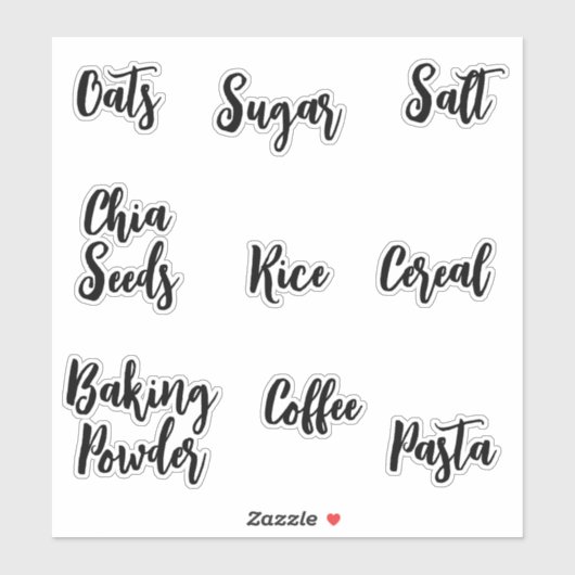 Moderne Elegant Script Kitchen Pantry Labels (Vel)