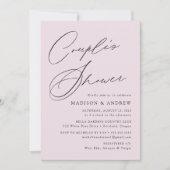Moderne Elegant Script Lavender Couple's Shower Kaart (Voorkant)