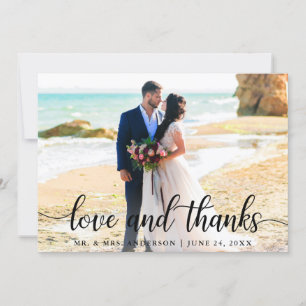 Moderne Elegant Script Love Bedankt Weddenschap Fo