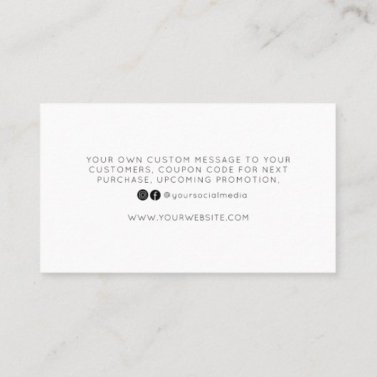 Moderne Elegant Script Order Hartelijk dank Visitekaartje (Achterkant)