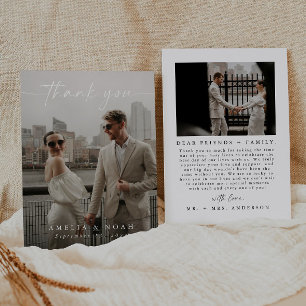 Moderne elegant Script Photo Weddenschap Hartelijk Kaart