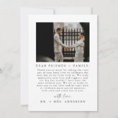 Moderne elegant Script Photo Weddenschap Hartelijk Kaart (Achterkant)