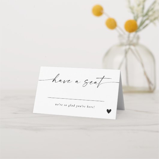 Moderne elegant Script Place Card (Voorkant)