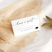 Moderne elegant Script Place Card Beef Option