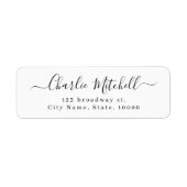 Moderne, elegant script return address etiket (Voorkant)