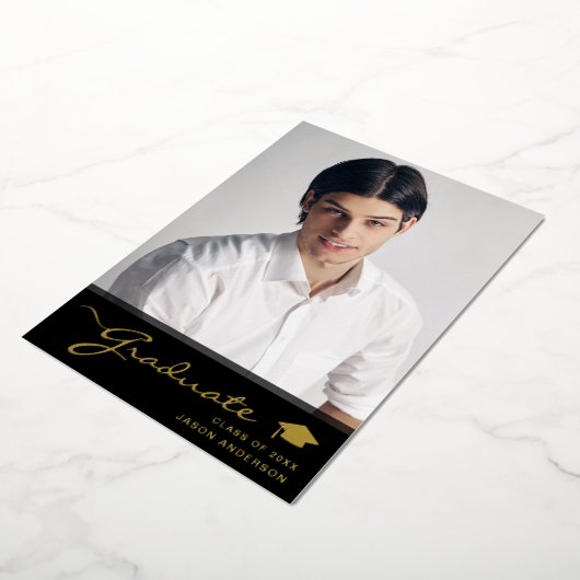 Moderne | Élégant script tendance 1 Carte photo (Rotation)