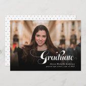 Moderne Elegant Script Typography Afstuderen Kaart (Voorkant / Achterkant)