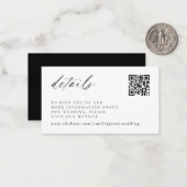 Moderne Elegant Script Wedding Details Note Kaart Notitiekaartje (Voorkant / Achterkant in situ)