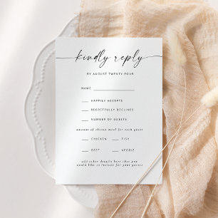 Moderne Elegant Script Wedding RSVP Invitation