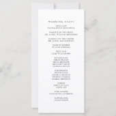 Moderne Élégant Simple Mariage Floral Programme (Dos)