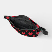 Moderne Elegant Simple Noir & Coeur Rouge Motif (Ouvrir)