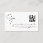 Moderne Elegant Simple QR Code RSVP Informatiekaartje (Voorkant)