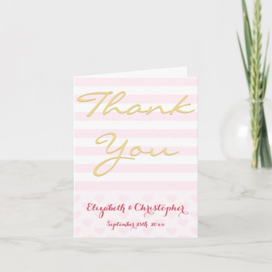 Moderne Elegant Stripes Mariage Merci Note Card (Devant)