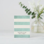 Moderne Elegant Texture Green Interior Designer Visitekaartje (Staand voorkant)