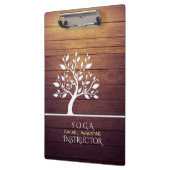 Moderne Elegant Tree  Wood Yoga Instructor Klembord (Links)