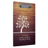 Moderne Elegant Tree  Wood Yoga Instructor Klembord (Rechts)