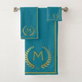 Moderne Elegant Turquoise Gold Chic Monogramme (En situation)