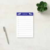 Moderne elegant twee paarden in blauw en wit post-it® notes (Kantoor)