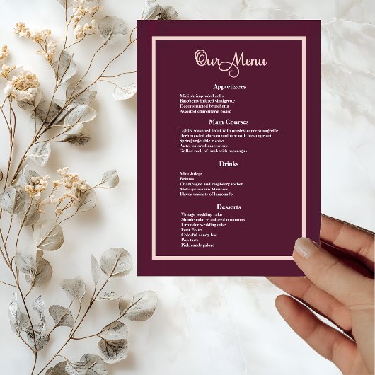 Moderne Elegant Typography Roos Gold Dinner Menu