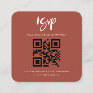 Moderne elegant verbrand baksteen QR code RSVP res Informatiekaartje