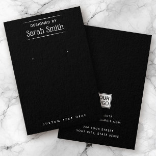 Moderne elegant voeg zwarte oorenkaart voor logo t visitekaartje