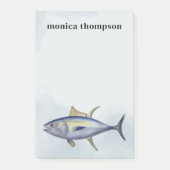 Moderne Elegant Waterverf Simple Blue Tuna Fish Post-it® Notes (Voorkant)