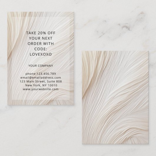 Moderne Elegant Wave Discount Card Kortingskaartje (Voorkant / Achterkant)