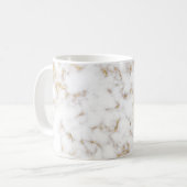 Moderne Elegant White Gold Marble Name - Mok (Voorkant links)