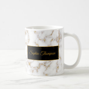 Moderne Elegant White Gold Marble Name - Mok