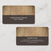 Moderne Elegant Wooden Interior Designer Visitekaartje (Voorkant / Achterkant)