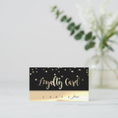 Moderne Elegant, zwarte, gouden Confetti Kaart (Staand voorkant)