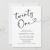 Moderne elegante 21e verjaardag kaart (Voorkant)