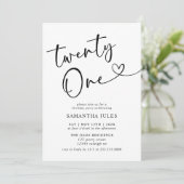 Moderne elegante 21e verjaardag kaart (Staand voorkant)